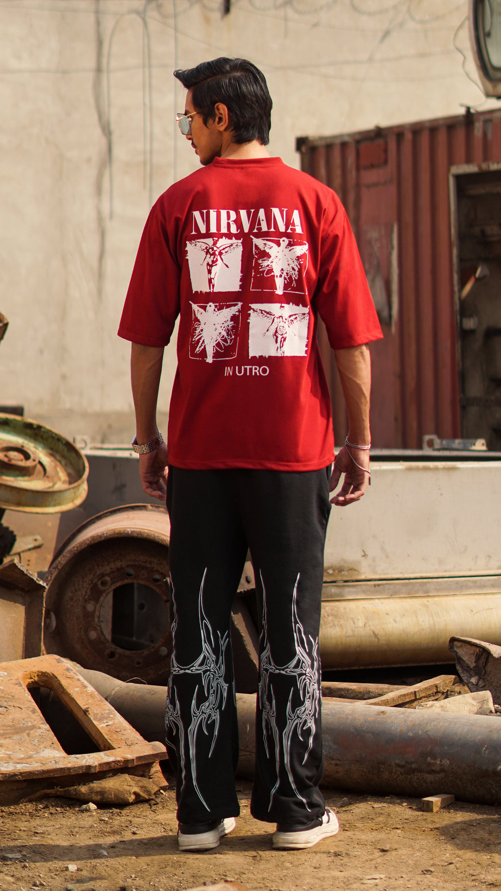 Nirvana  Maroon Oversized T-shirt
