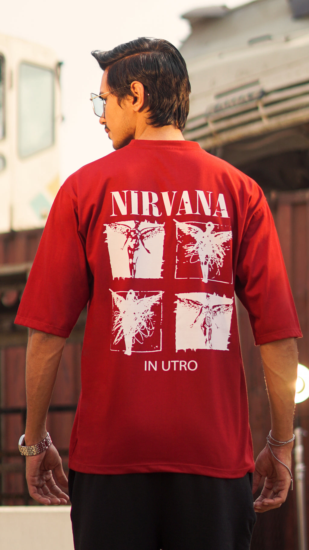 Nirvana  Maroon Oversized T-shirt