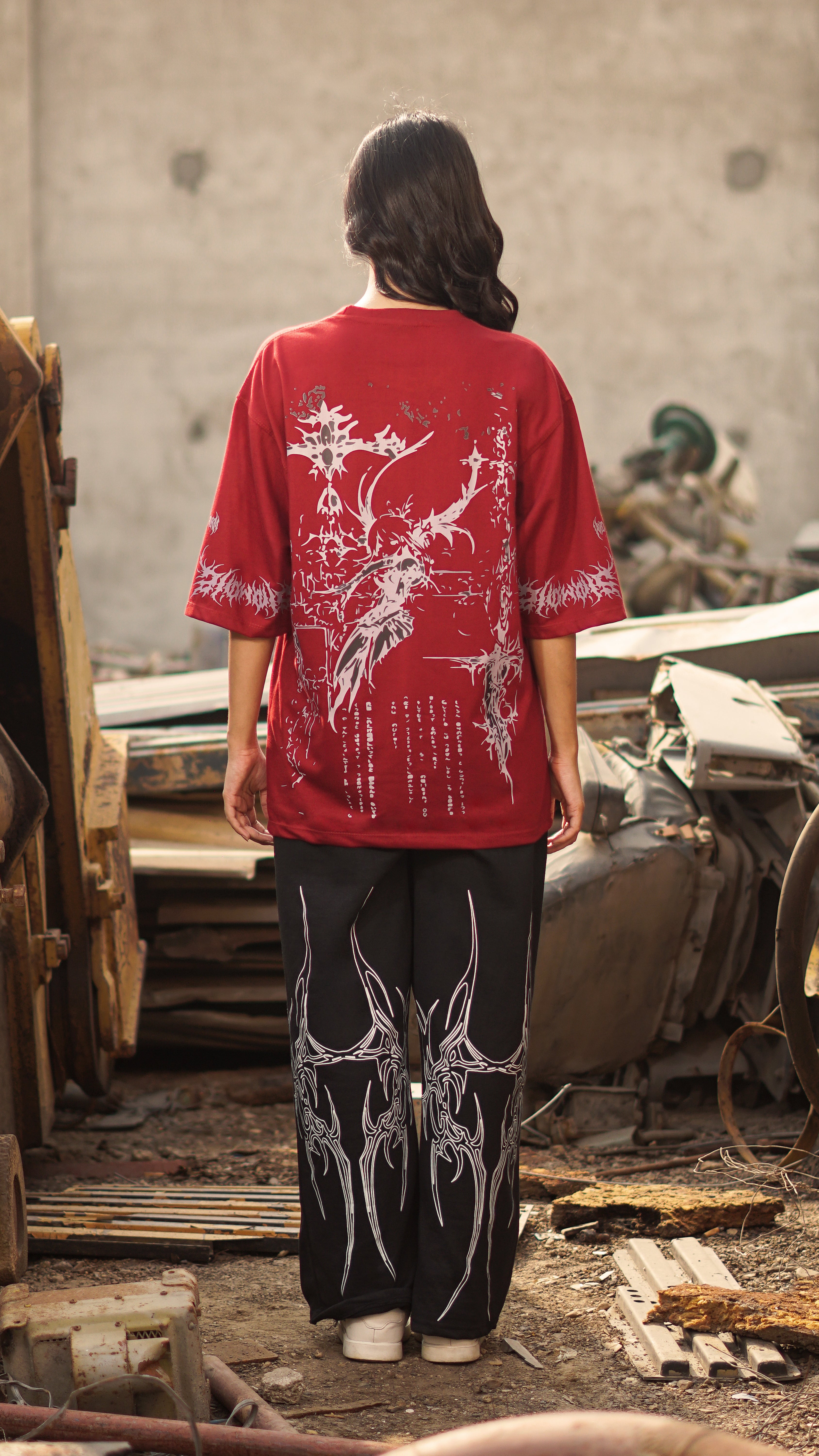 Void Form Signature Maroon Oversized T-shirt