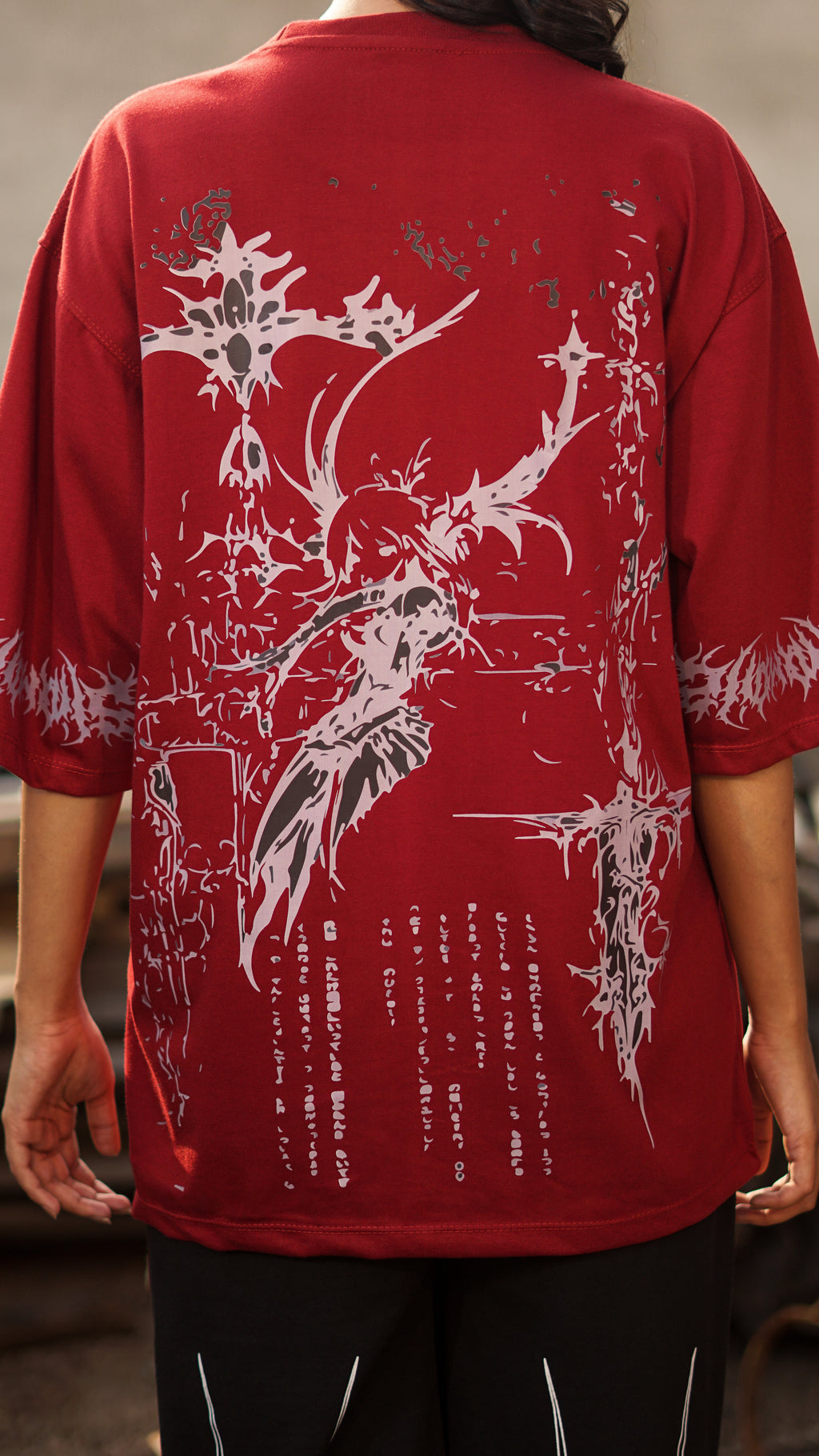 Void Form Signature Maroon Oversized T-shirt