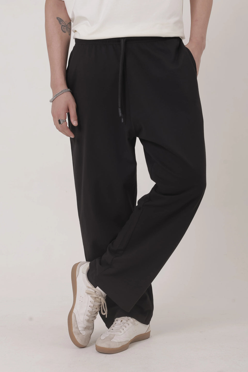 Black Basic Unisex Oversized Bottoms