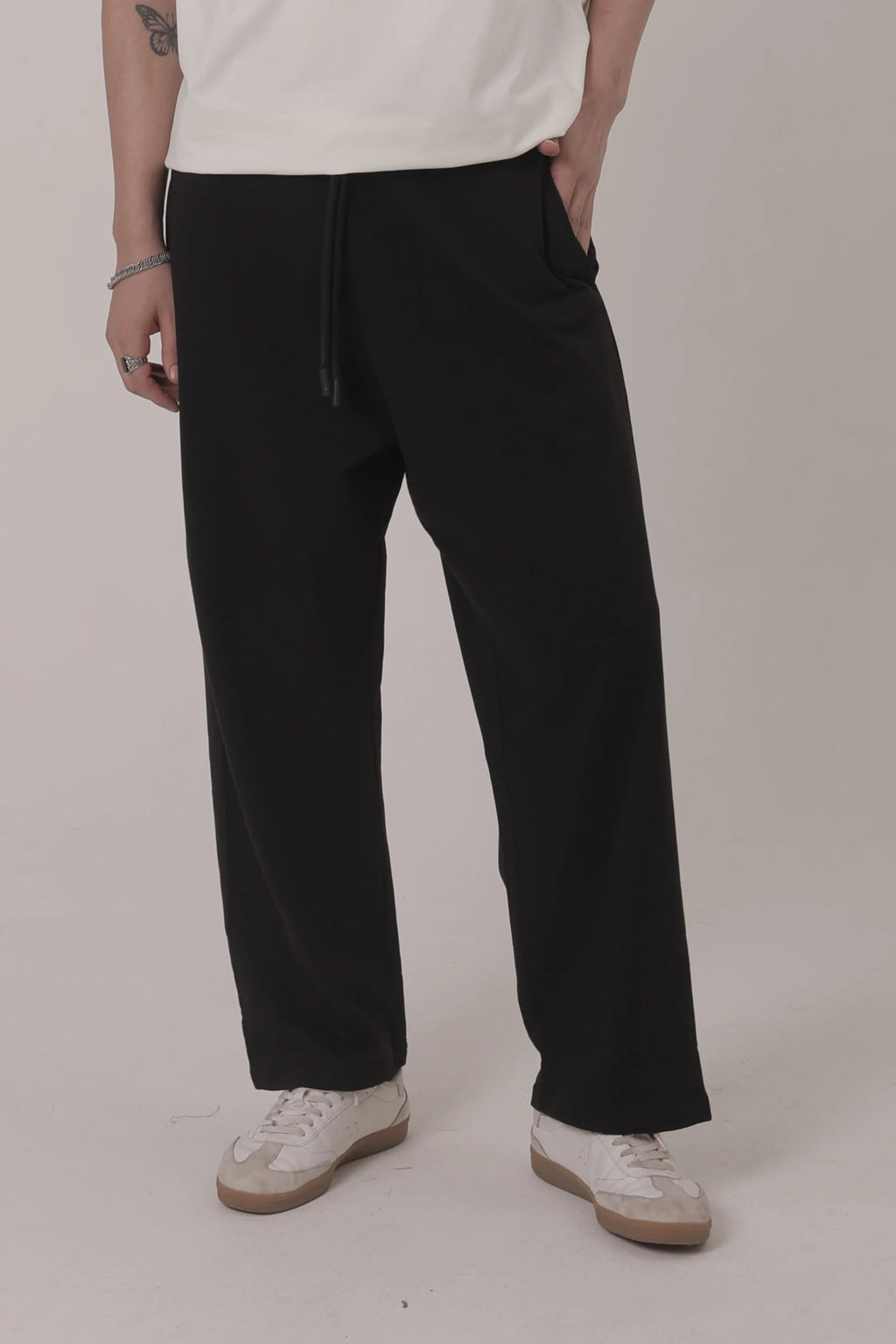 Black Basic Unisex Oversized Bottoms