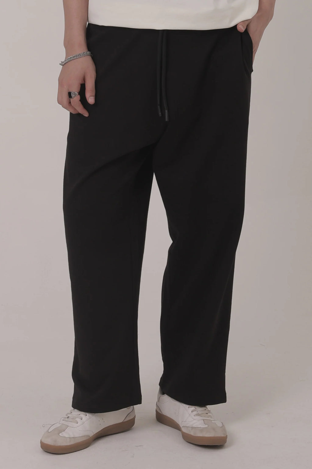 Black Basic Unisex Oversized Bottoms